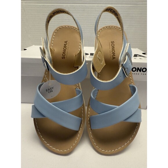 Sonoma Shoes Girls Size 1 Blue Fenleyy Easy On Sandals Buckle Strap Comfort New - Picture 4 of 13